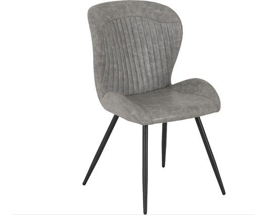 QUEBEC DINING CHAIR (X4 PER BOX) - GREY FAUX LEATHER