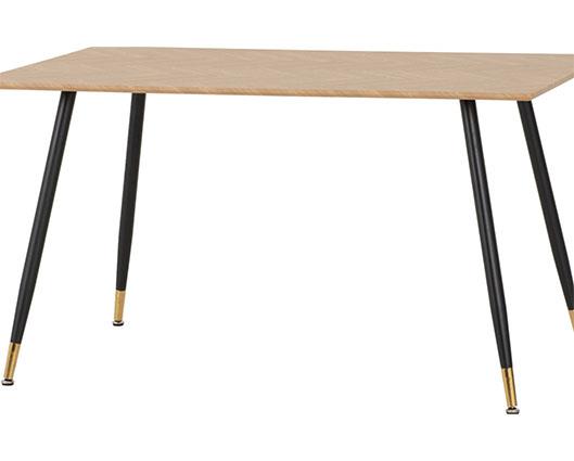 HAMILTON & LUKAS MEDIUM DINING SET (X4 CHAIRS) - MEDIUM OAK EFFECT/GREY VELVET