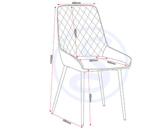 MARLOW & AVERY DINING SET (X4 CHAIRS) - WHITE MARBLE/GREY VELVET