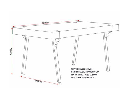 TREVISO DINING TABLE - LIGHT OAK EFFECT