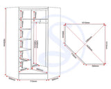 NEVADA 2 DOOR CORNER WARDROBE - WHITE GLOSS