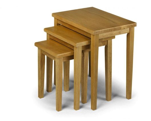 Clara Nest of Tables-Natural Oak Finish