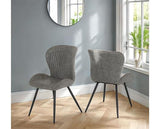 QUEBEC DINING CHAIR (X4 PER BOX) - GREY FAUX LEATHER
