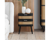 Noah 2 Drawer Bedside - Black