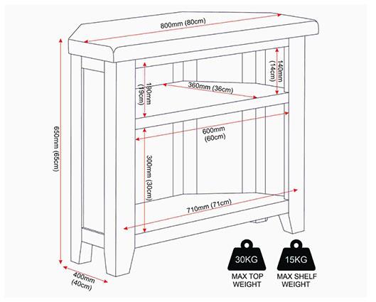 WINDSOR CORNER TV UNIT - IVORY/OAK