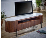 Opal Mango Wood TV Cabinet With Marble Top & Metal Legs