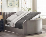 Clara Side Lift Ottoman TV Bed Light Grey - King