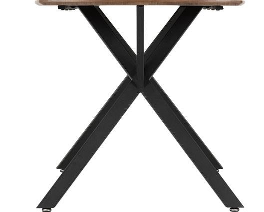 ATHENS RECT & AVERY DINING SET (X4 CHAIRS) - MEDIUM OAK EFFECT/GREY VELVET