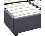 MADISON 4'6" OTTOMAN BED - GREY VELVET FABRIC