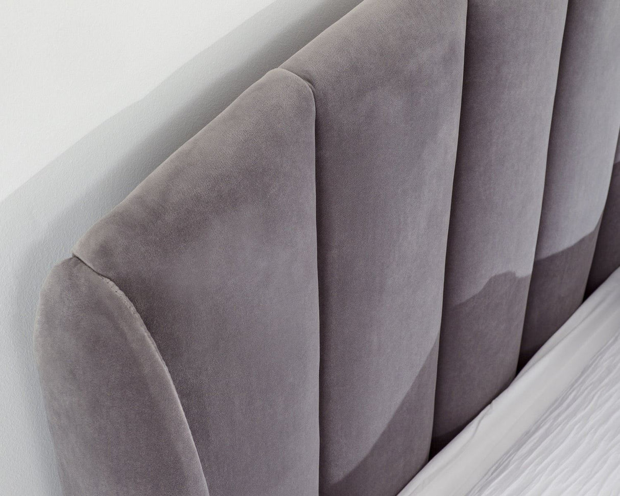 Pettine End Lift Ottoman Double Bed - Grey