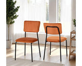 SHELDON DINING CHAIR (X4 PER BOX) - BURNT ORANGE VELVET FABRIC
