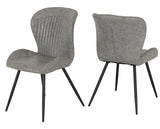 TREVISO & QUEBEC DINING SET (X4 CHAIRS) - LIGHT OAK EFFECT/GREY FAUX LEATHER