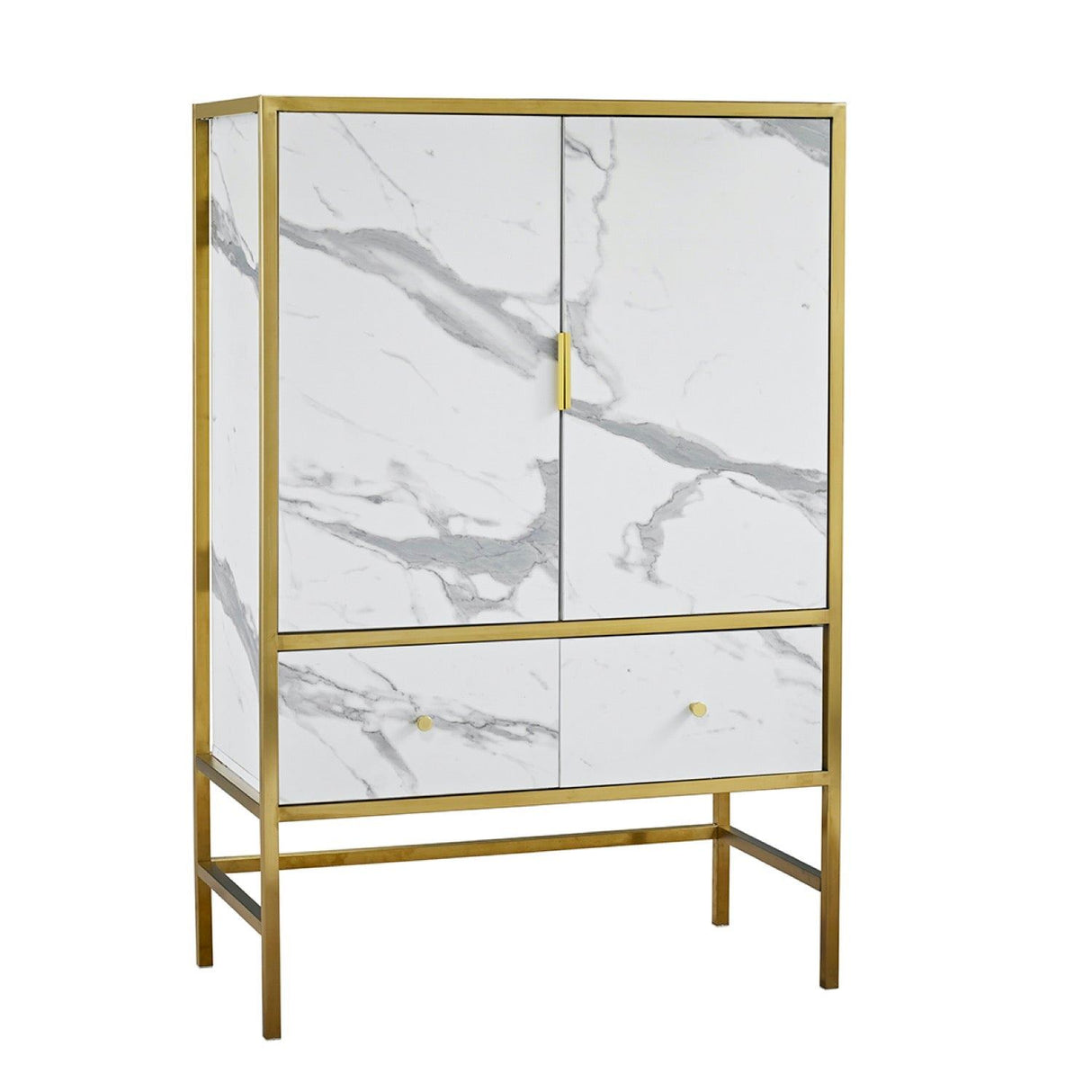 Maleia Drinks Cabinet White