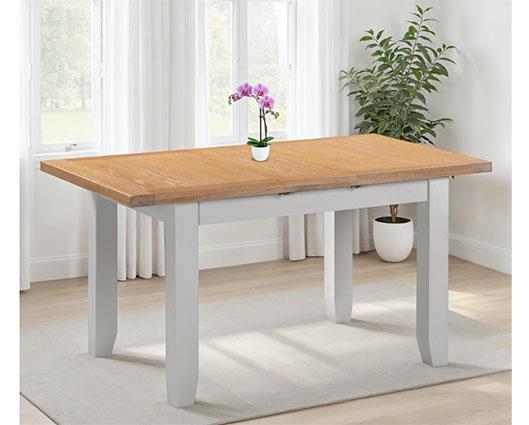 WINDSOR EXTENDING DINING TABLE - PEBBLE GREY/OAK