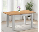 WINDSOR EXTENDING DINING TABLE - PEBBLE GREY/OAK