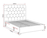 MADISON 5' BED - BLACK VELVET FABRIC