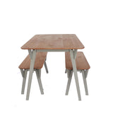 Corona Grey 120cm kitchen table & 2 bench set