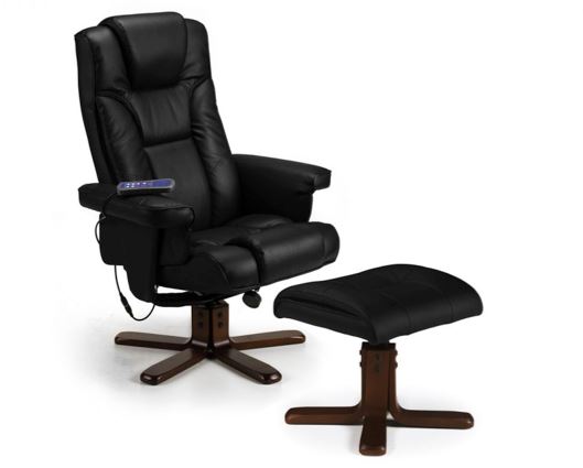 Monk Massage Recliner & Stool Black
