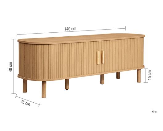 Axel Fluted Large TV Unit - Oak