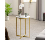 DALLAS SIDE TABLE - MARBLE/GOLD EFFECT