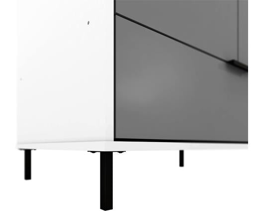 MADRID 2 DOOR 1 DRAWER WARDROBE - GREY/WHITE GLOSS