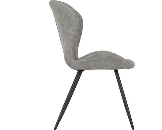 MODENA & QUEBEC DINING SET (X4 CHAIRS) - CREAM/GREY FAUX LEATHER