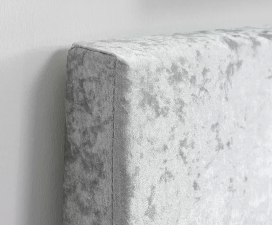 Berlin Double Ottoman Bed - Steel Crushed Velvet