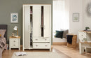 Lachlan 3 Door 2 Drawer Wardrobe- Cream
