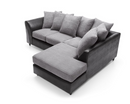Harley Right Hand Facing Corner Sofa - Black & Charcoal