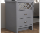 Arianna 3 Drawer Bedside Table- Cool Grey