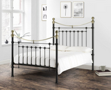 Victoria Satin King Size Bed - Black