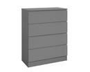 Oakley 4 Drawer Chest- Grey