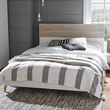 Stockholm King  Bed - White & Oak