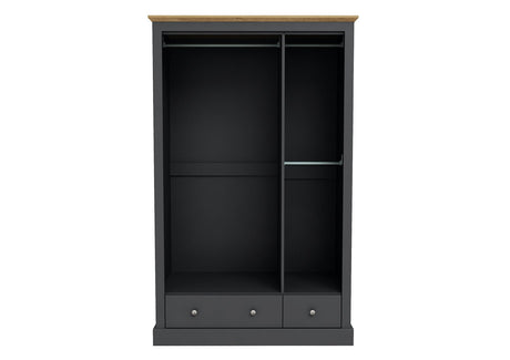 Dagwood 3 Door 2 Drawer Wardrobe Charcoal