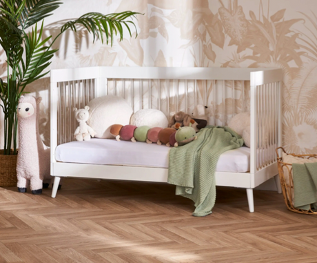 Maura Cot Bed - White with Acrylic