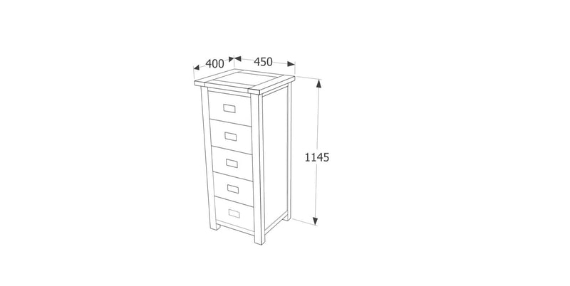 Ballard 5 Drawer Narrow Chest