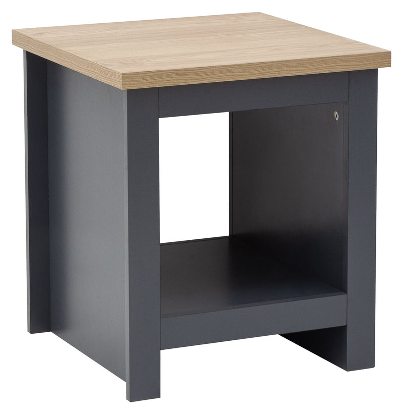 Lachlan Side Table with Shelf-Blue