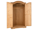 Corona 2 Door Wardrobe - Distressed Waxed Pine