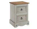 Corona Grey 2 Drawer Petite Bedside Cabinet