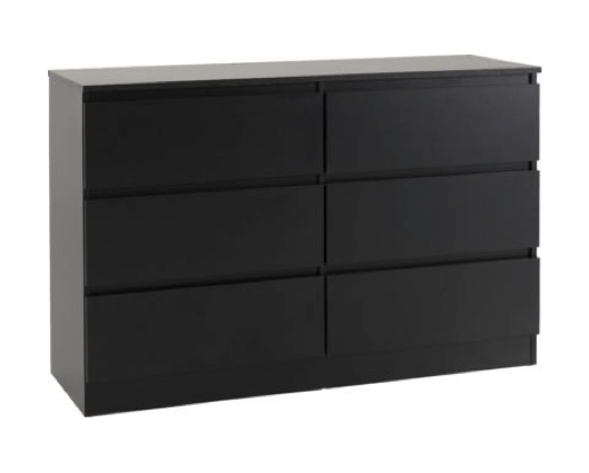 Marcus 6 Drawer Chest - Black