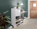 Slim 4 Drawer Shoe Cabinet-White