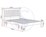 WINDSOR 4'6" LOW END BED - PEBBLE GREY/OAK