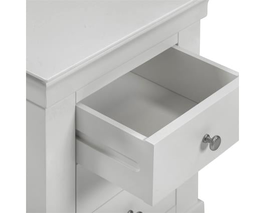 BORDEAUX 3 DRAWER BEDSIDE - PEBBLE GREY