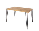 Augusta rectangular dining table with black metal legs
