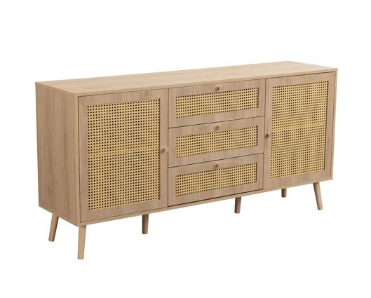 Croxley Rattan 2 Door 3 Drawer Sideboard - Oak