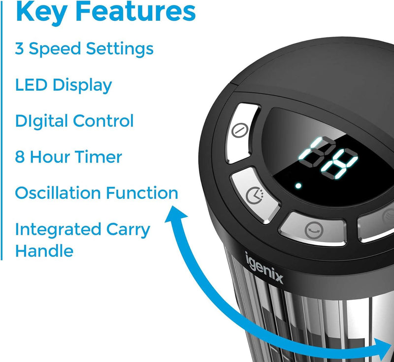 Igenix Mini Tower Fan - Black