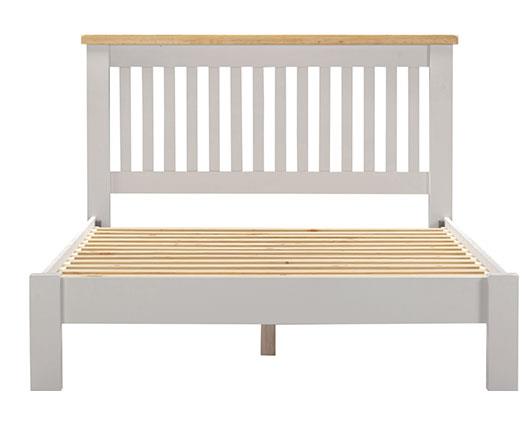 WINDSOR 4'6" LOW END BED - PEBBLE GREY/OAK