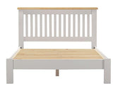 WINDSOR 4'6" LOW END BED - PEBBLE GREY/OAK