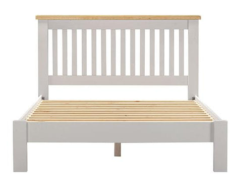 WINDSOR 4'6" LOW END BED - PEBBLE GREY/OAK