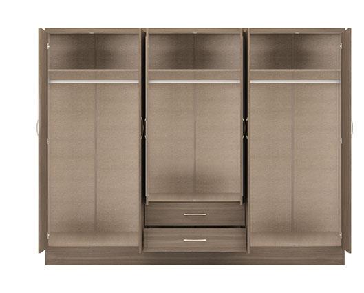 NEVADA 6 DOOR 2 DRAWER WARDROBE - RUSTIC OAK EFFECT
